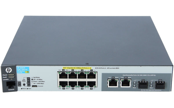 HPE Aruba 2530-8-PoE+ Internal PS Switch - JL070A